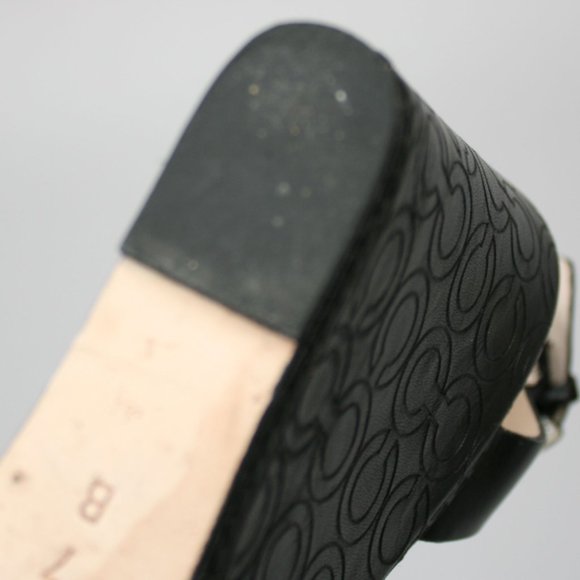 Coach Ladies 7 B Madeline Vachetta Signature-C Logo Slingback Wedge Sandals - Picture 11 of 12